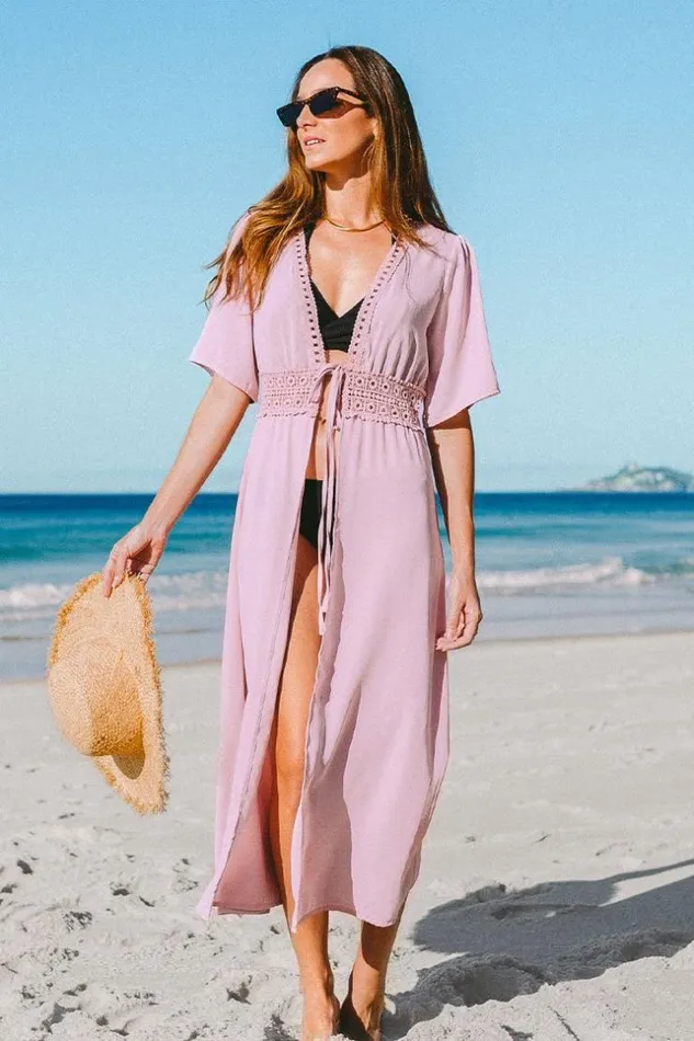 Women Cover Up Dresses Cupshe Thalia Crochet Fitted Waisted Cover Up Pink