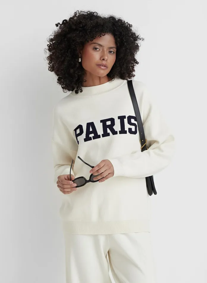 Women Cream Knitted Paris Jumper Avery 4th and Reckless Knitwear