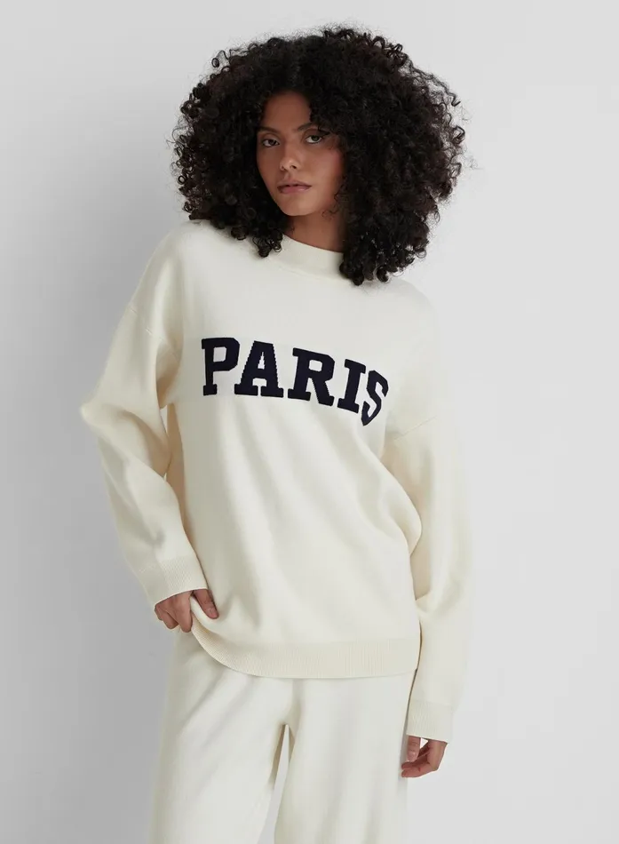 Women Cream Knitted Paris Jumper Avery 4th and Reckless Knitwear