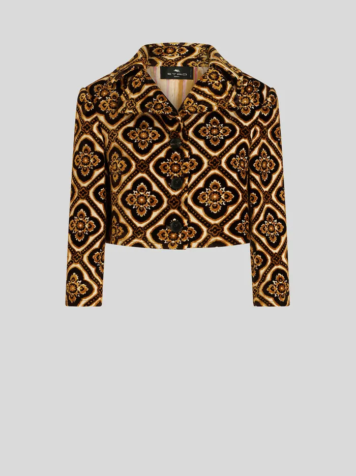 Women Cropped Velvet Jacket Etro Jackets