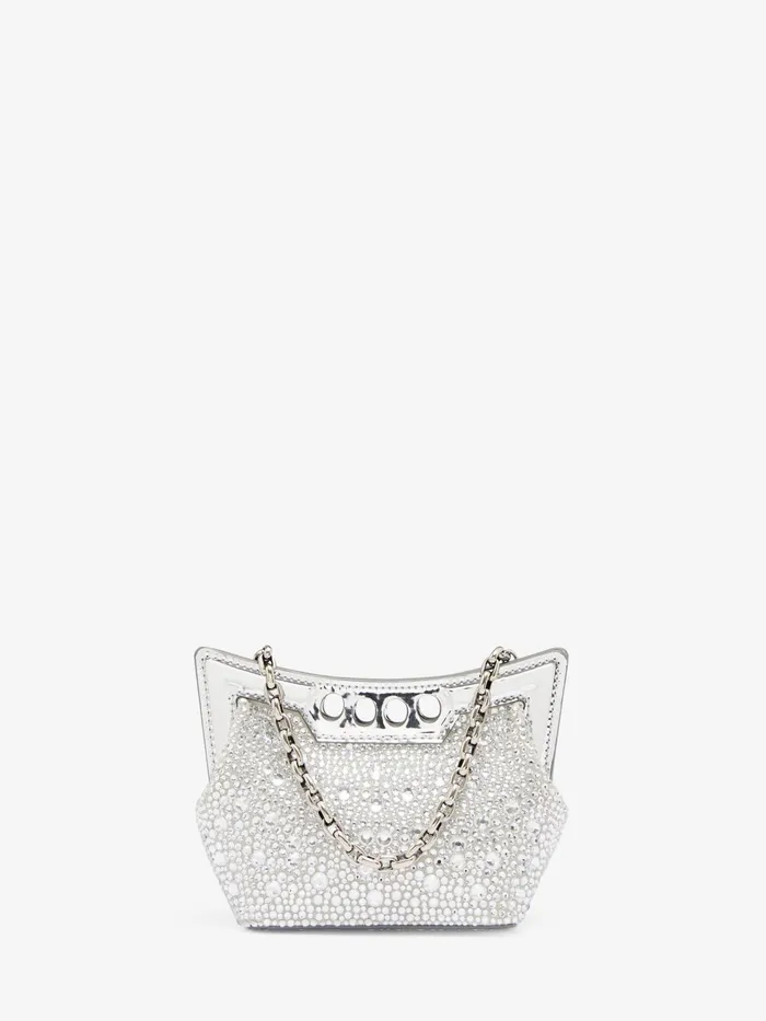 Women Crossbody Bags Alexander McQueen The Micro Peak Bag Silver