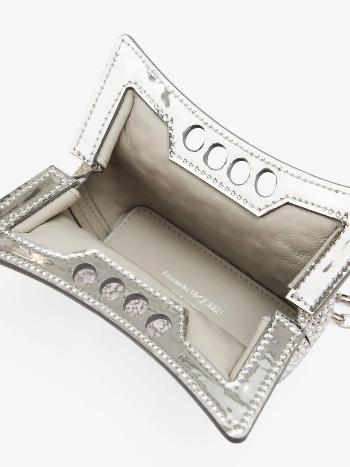 Women Crossbody Bags Alexander McQueen The Micro Peak Bag Silver