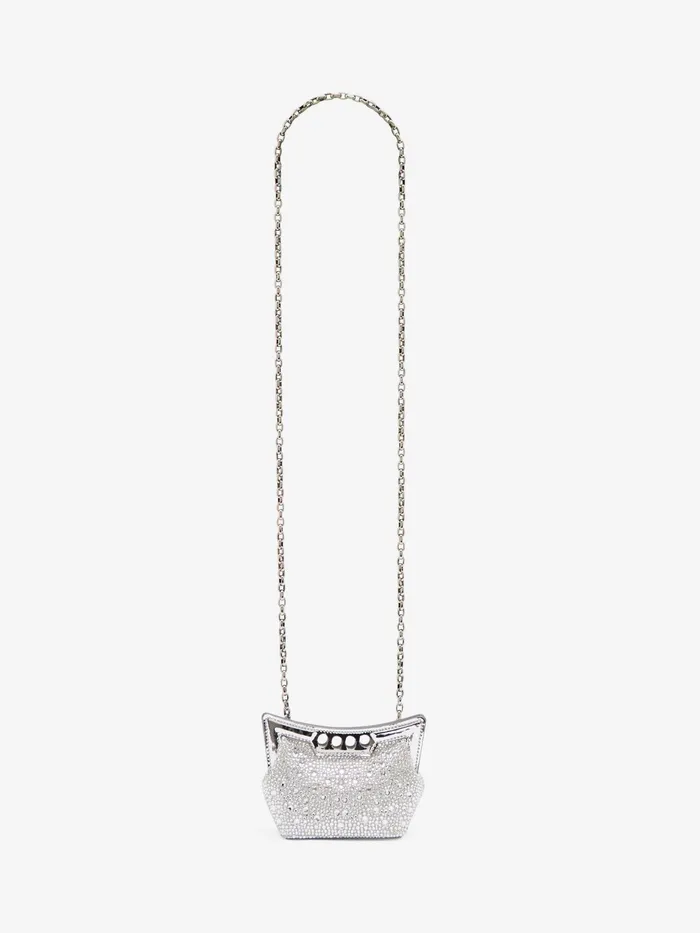 Women Crossbody Bags Alexander McQueen The Micro Peak Bag Silver