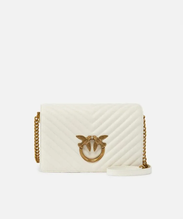 Women Crossbody Bags Pinko Classic Love Bag Click Chevron Whitewhiteantique Gold Women Crossbody Bags Pinko Classic Love Bag Click Chevron Whitewhiteantique Gold