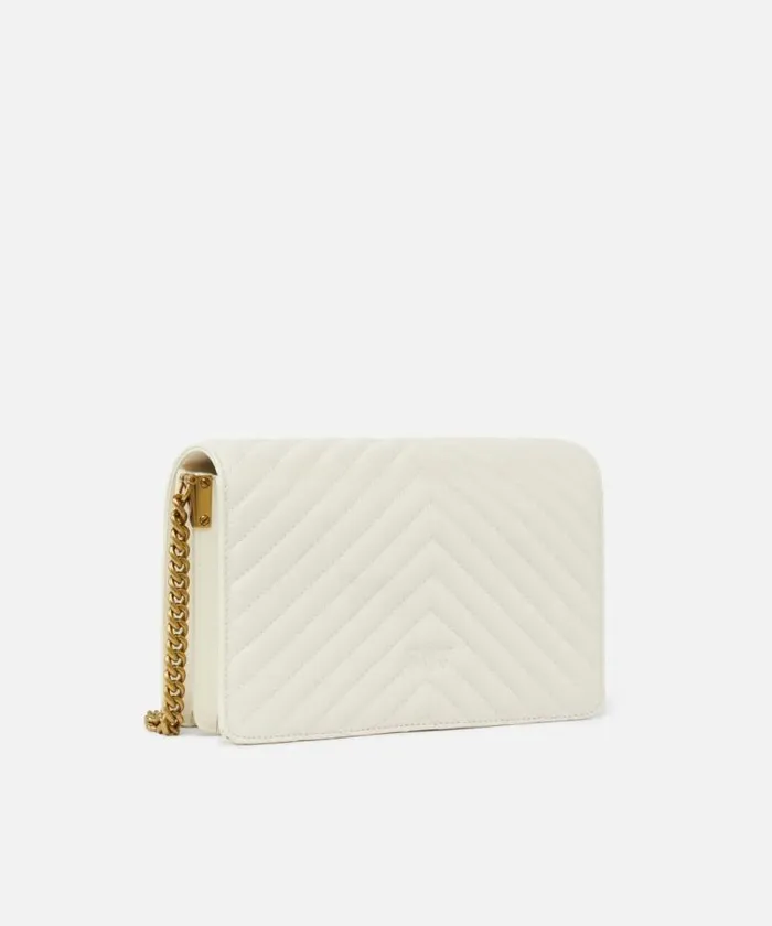 Women Crossbody Bags Pinko Classic Love Bag Click Chevron Whitewhiteantique Gold Women Crossbody Bags Pinko Classic Love Bag Click Chevron Whitewhiteantique Gold