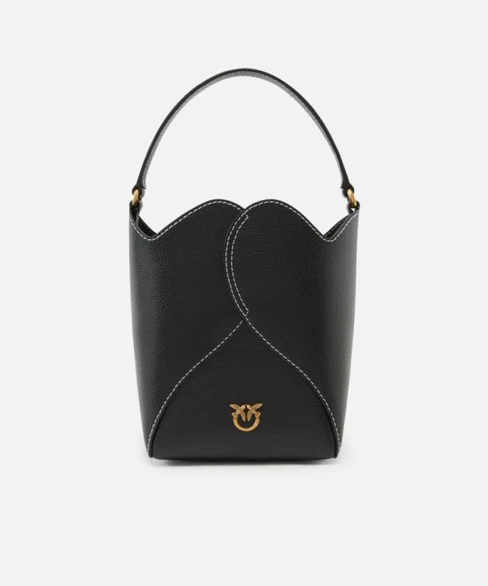 Women Crossbody Bags Pinko Heart Mini Leather Bucket Bag With Shoulder Strap Blackantique Gold Women Crossbody Bags Pinko Heart Mini Leather Bucket Bag With Shoulder Strap Blackantique Gold