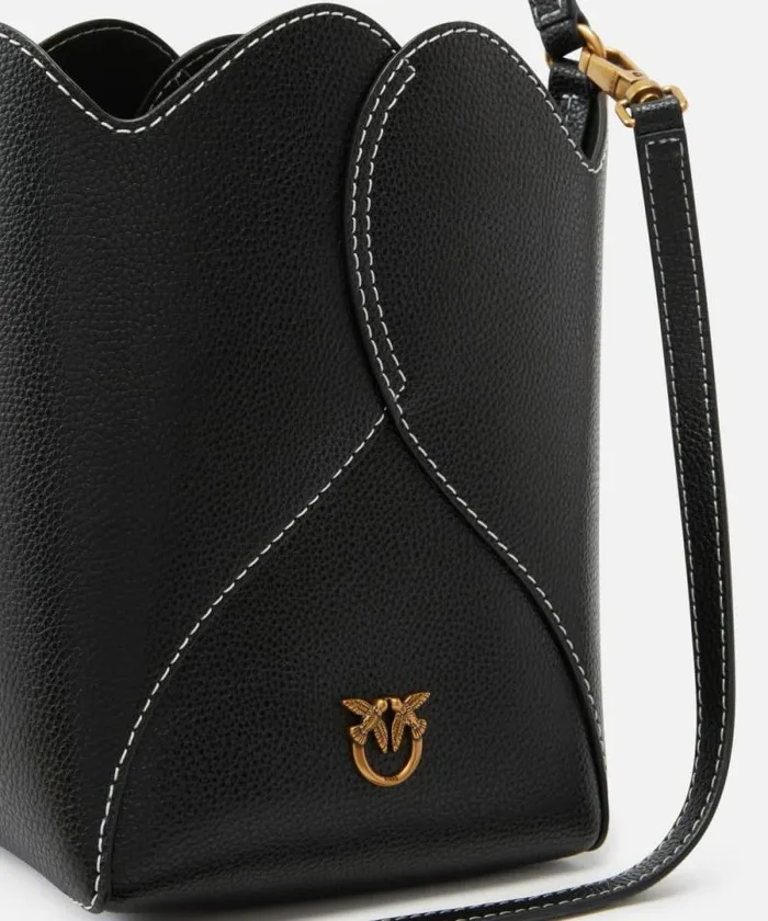 Women Crossbody Bags Pinko Heart Mini Leather Bucket Bag With Shoulder Strap Blackantique Gold Women Crossbody Bags Pinko Heart Mini Leather Bucket Bag With Shoulder Strap Blackantique Gold