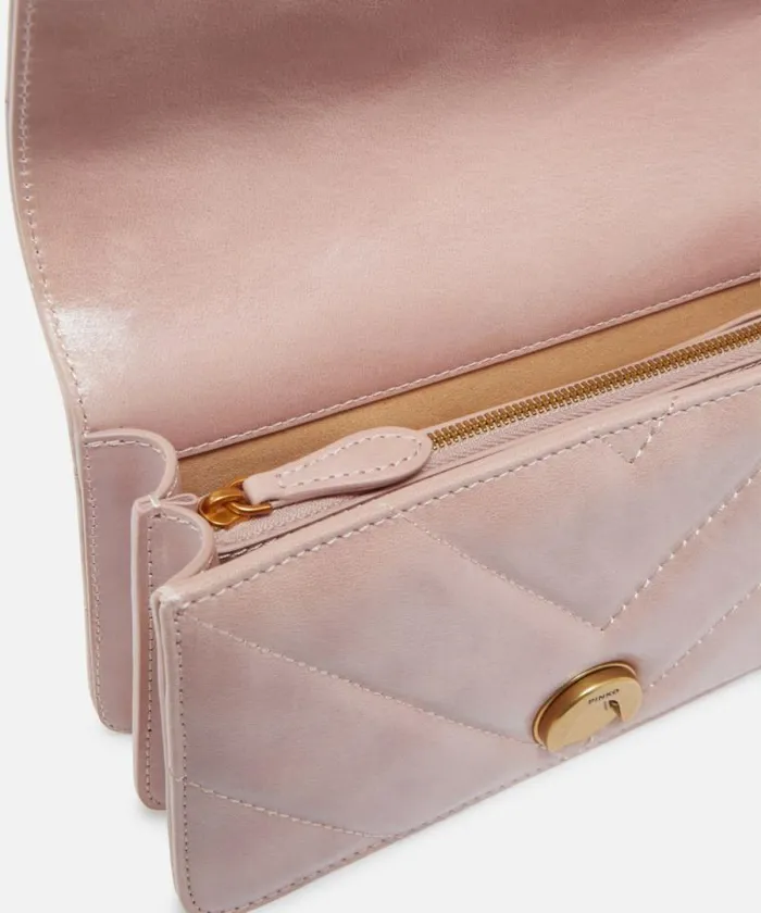 Women Crossbody Bags Pinko Love Bag Mini Crossbody Bag In Distressedeffect Leather Pinkdusty Pinkantique Gold Women Crossbody Bags Pinko Love Bag Mini Crossbody Bag In Distressedeffect Leather Pinkdusty Pinkantique Gold