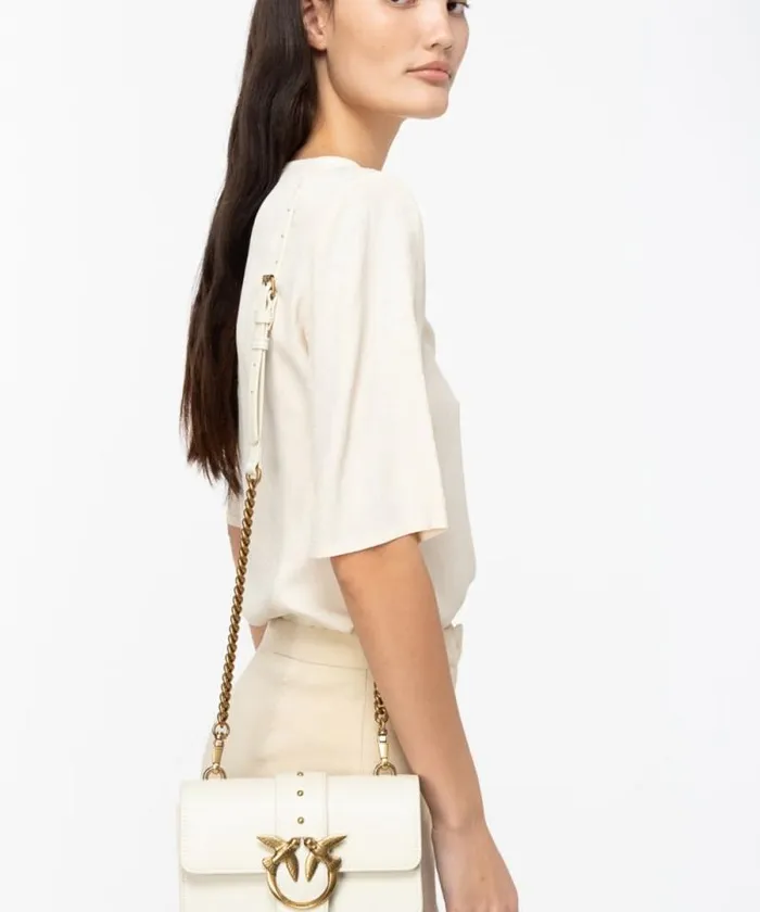 Women Crossbody Bags Pinko Mini Love Bag One Simply Whitewhiteantique Gold Women Crossbody Bags Pinko Mini Love Bag One Simply Whitewhiteantique Gold