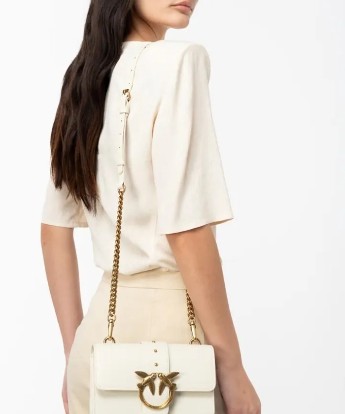 Women Crossbody Bags Pinko Mini Love Bag One Simply Whitewhiteantique Gold Women Crossbody Bags Pinko Mini Love Bag One Simply Whitewhiteantique Gold