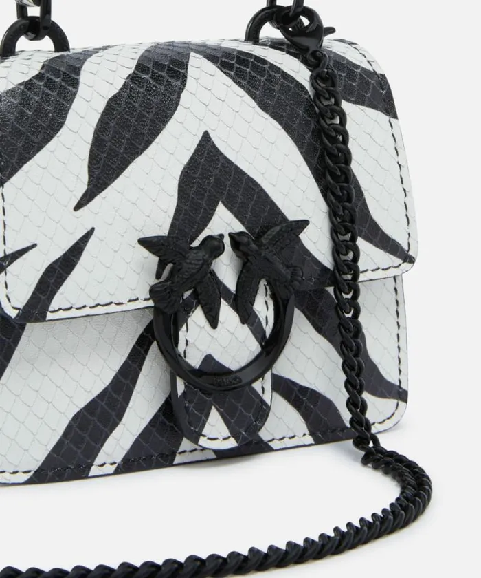 Women Crossbody Bags Pinko Zebrapatterned Micro Love Bag Whiteblackcolourblock Women Crossbody Bags Pinko Zebrapatterned Micro Love Bag Whiteblackcolourblock