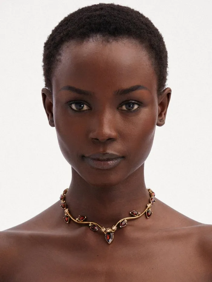 Women Crystal Vine Necklace Amber Oscar De La Renta Necklaces Women Crystal Vine Necklace Amber Oscar De La Renta Necklaces