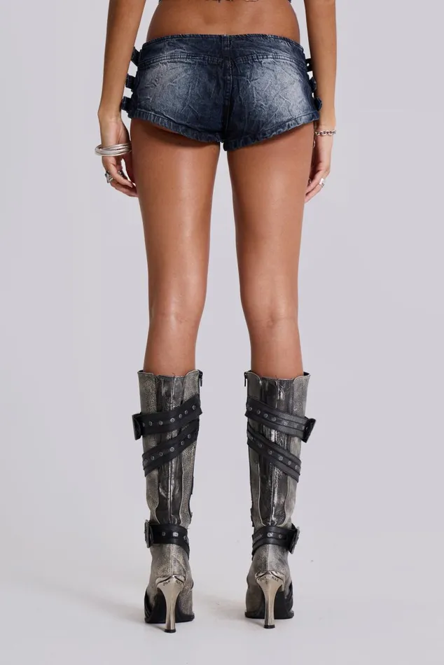 Women Dark Wash Toxic Denim Hot Pants Jaded London CoOrds