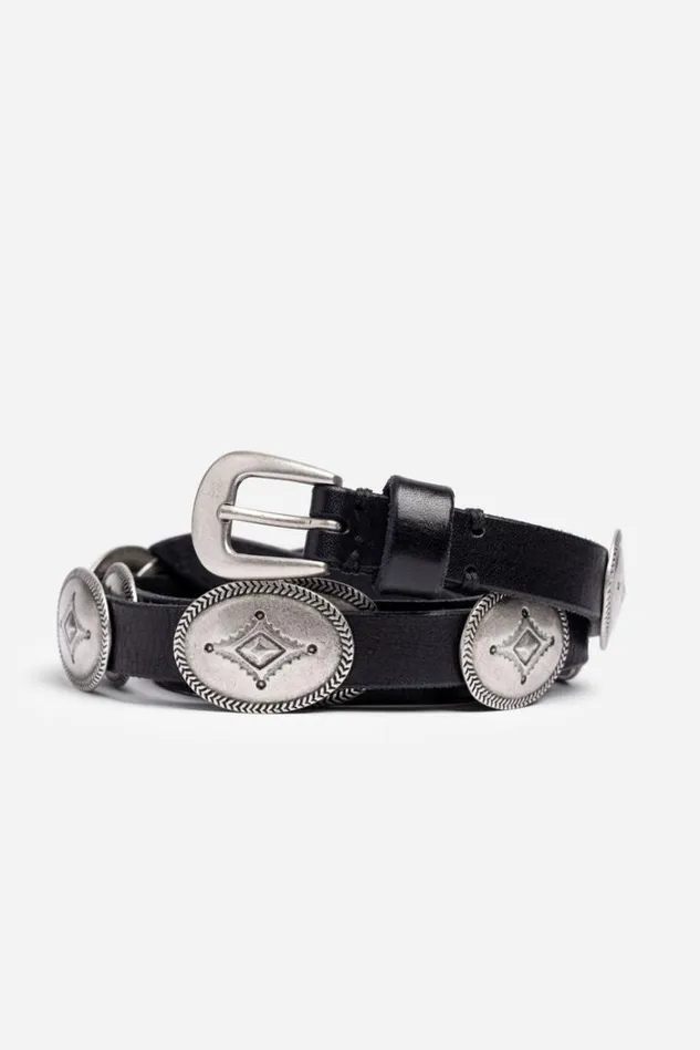 Women DIAMONTE ITALIAN LEATHER CONCH BELT Black Johnny Was Belts Women DIAMONTE ITALIAN LEATHER CONCH BELT Black Johnny Was Belts