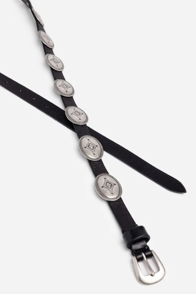 Women DIAMONTE ITALIAN LEATHER CONCH BELT Black Johnny Was Belts Women DIAMONTE ITALIAN LEATHER CONCH BELT Black Johnny Was Belts