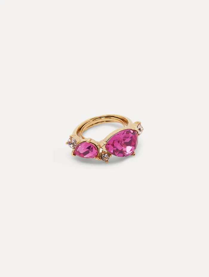 Women Double Pear Ring Rose Oscar De La Renta Rings