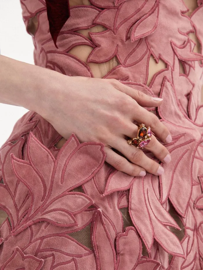 Women Double Pear Ring Rose Oscar De La Renta Rings Women Double Pear Ring Rose Oscar De La Renta Rings