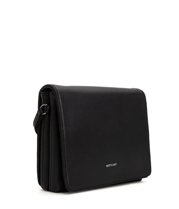 Women Dover Sm Vegan Crossbody Bag 8211 Loom Black Shiny Nickel Matt and Nat Crossbody