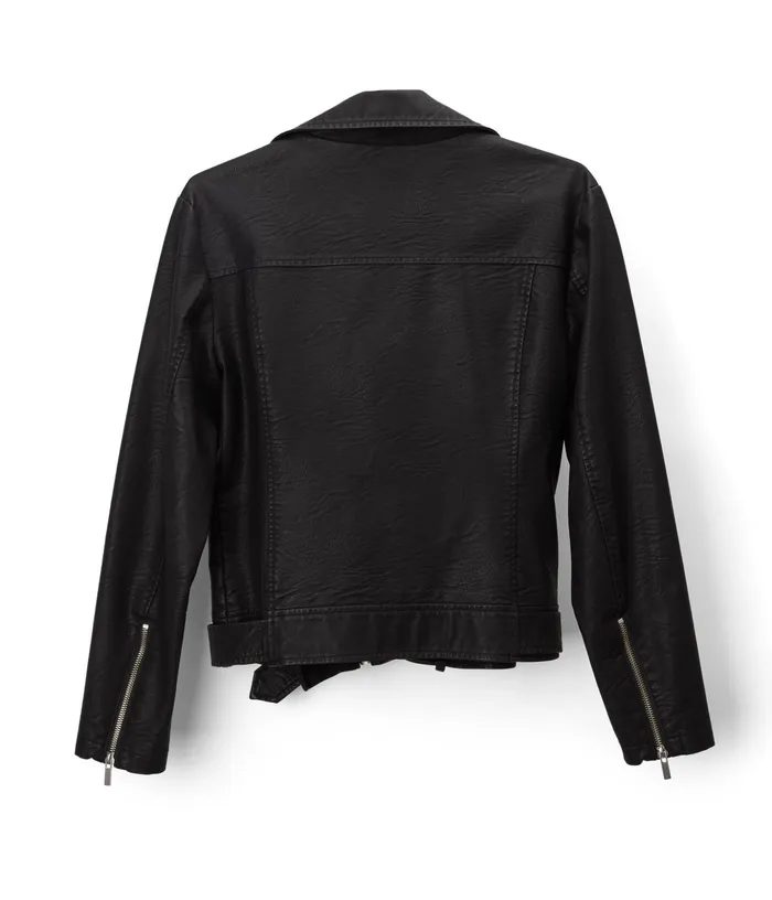 Women Draden Vegan Leather Jacket Black Matt and Nat Jackets