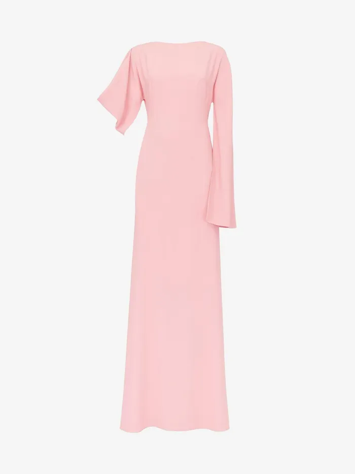 Women Dresses Alexander McQueen Asymmetric Evening Dress Cherry Blossom Pink