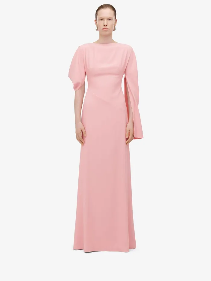Women Dresses Alexander McQueen Asymmetric Evening Dress Cherry Blossom Pink