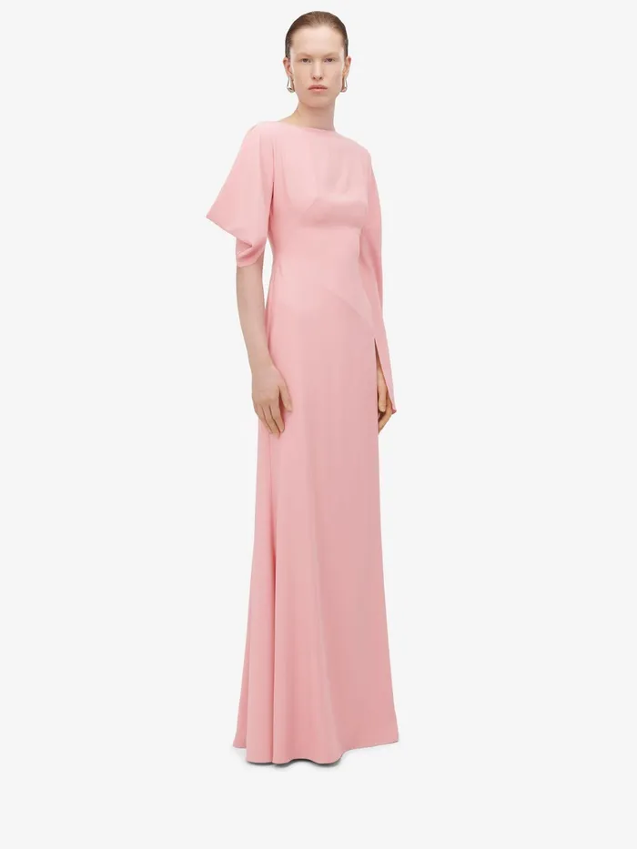 Women Dresses Alexander McQueen Asymmetric Evening Dress Cherry Blossom Pink