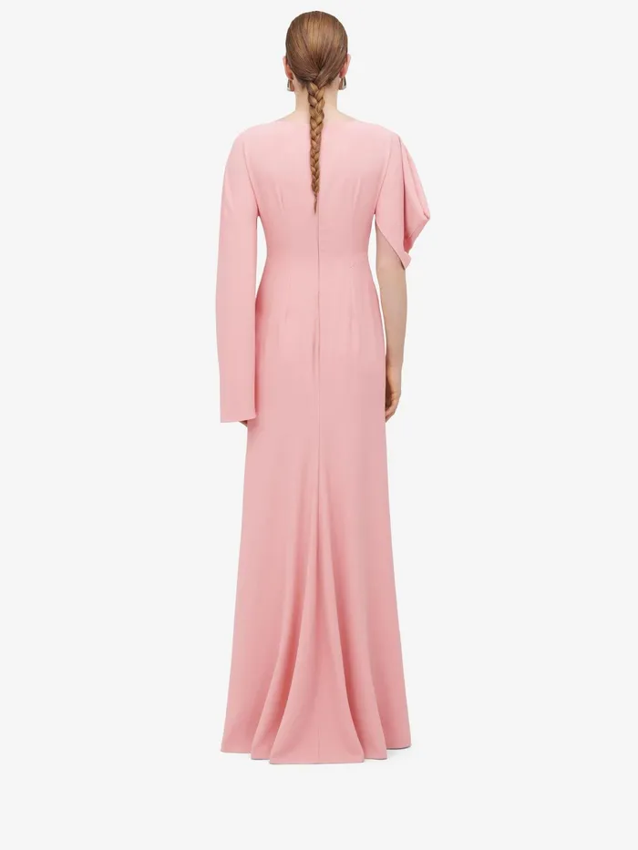 Women Dresses Alexander McQueen Asymmetric Evening Dress Cherry Blossom Pink