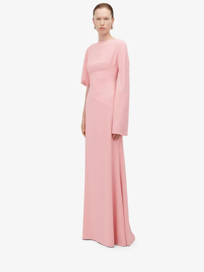 Women Dresses Alexander McQueen Asymmetric Evening Dress Cherry Blossom Pink
