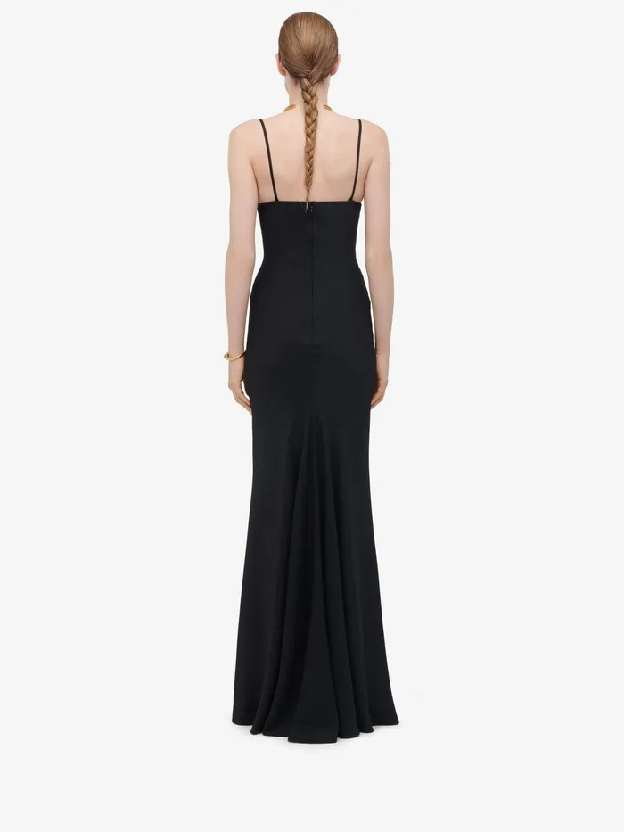 Women Dresses Alexander McQueen Draped Neckline Evening Dress Black