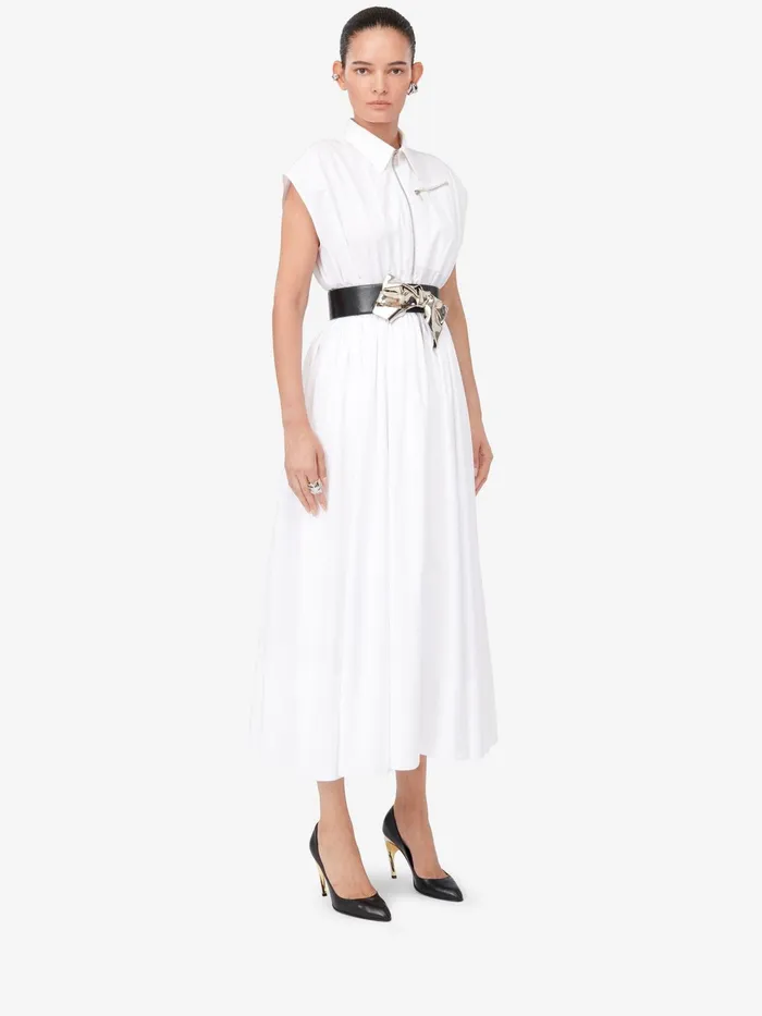 Women Dresses Alexander McQueen Dropped Shoulder Shirt Dress Optic White