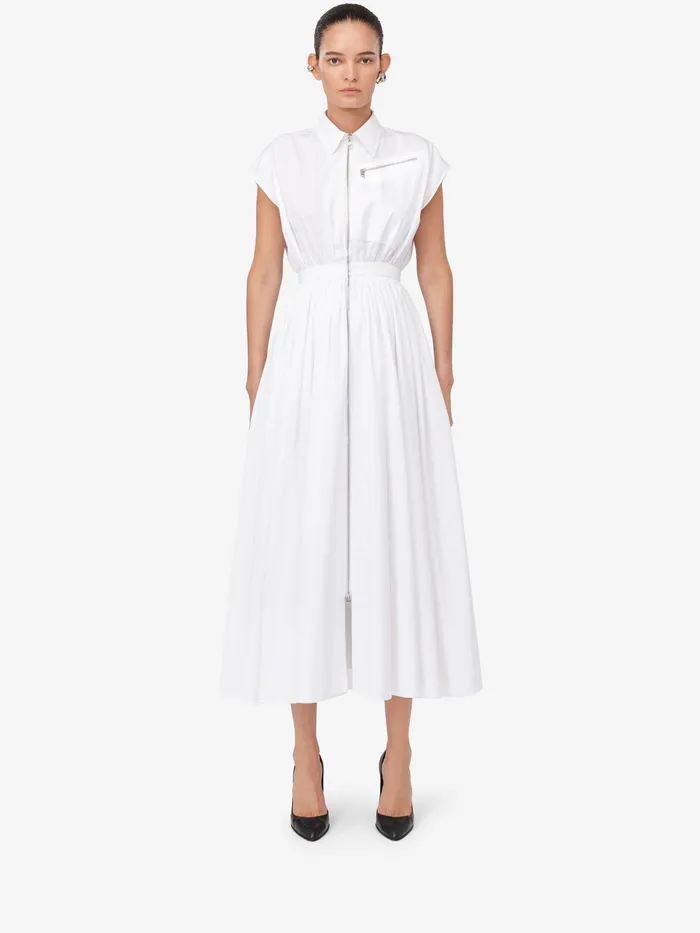 Women Dresses Alexander McQueen Dropped Shoulder Shirt Dress Optic White