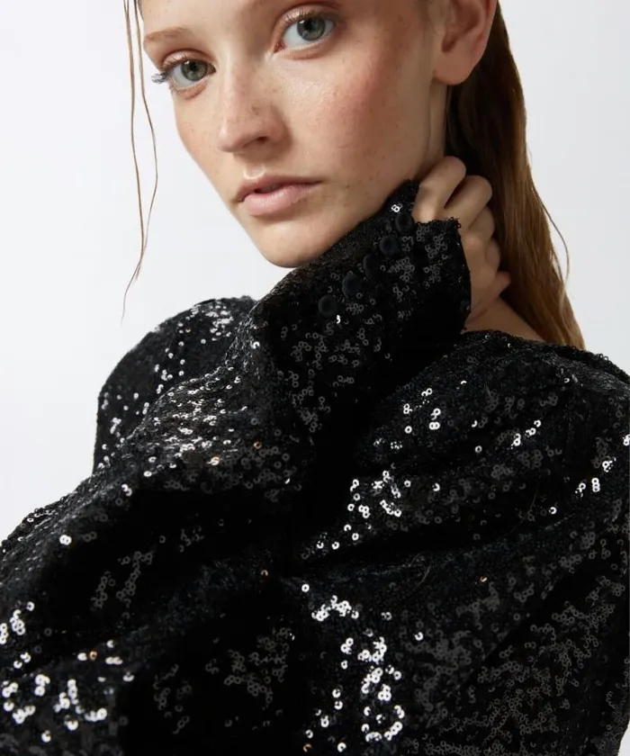 Women Dresses Pinko Elegant Mini Dress With Sequins Limo Black Women Dresses Pinko Elegant Mini Dress With Sequins Limo Black