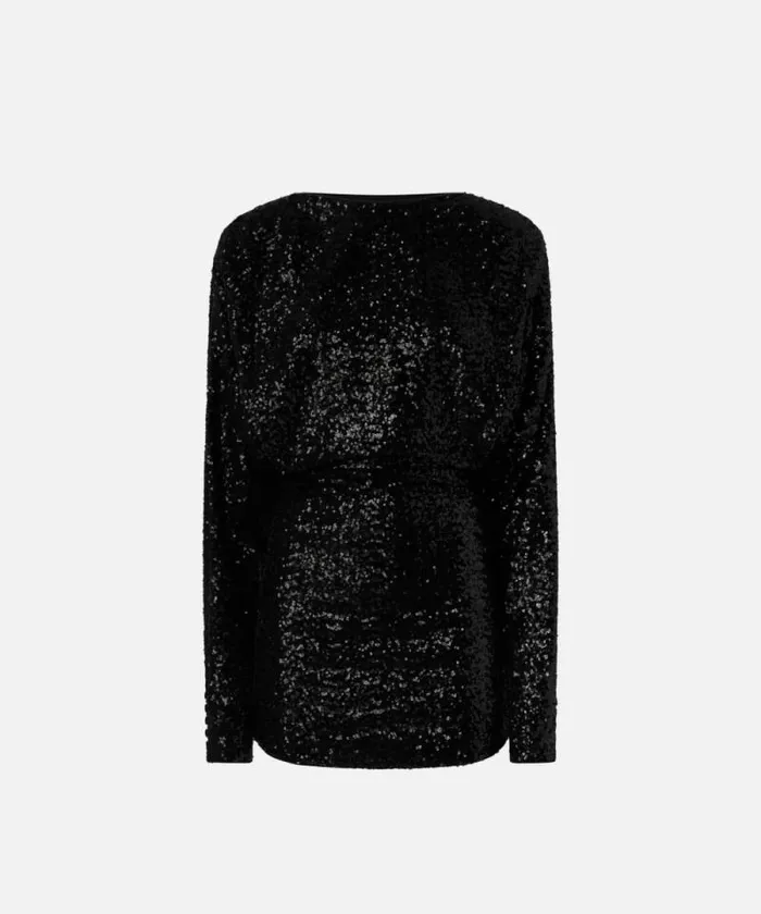 Women Dresses Pinko Elegant Mini Dress With Sequins Limo Black Women Dresses Pinko Elegant Mini Dress With Sequins Limo Black