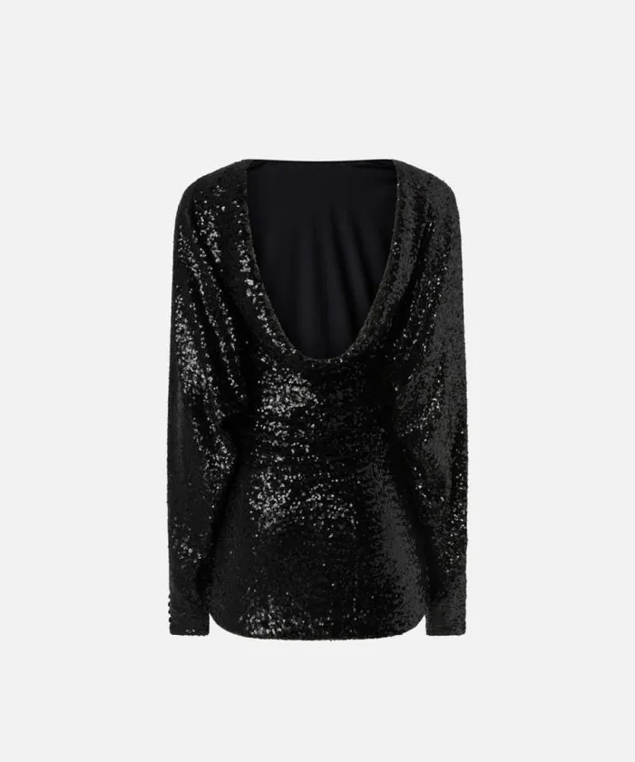 Women Dresses Pinko Elegant Mini Dress With Sequins Limo Black Women Dresses Pinko Elegant Mini Dress With Sequins Limo Black