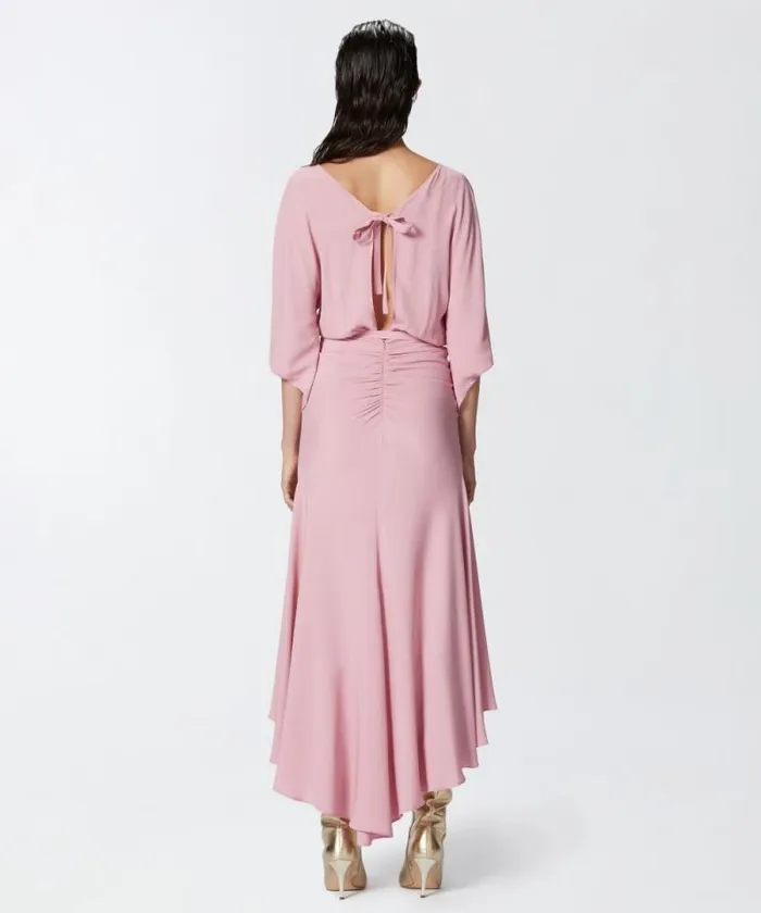 Women Dresses Pinko Long Silkblend Crepe Dress Pinkpolignac Women Dresses Pinko Long Silkblend Crepe Dress Pinkpolignac