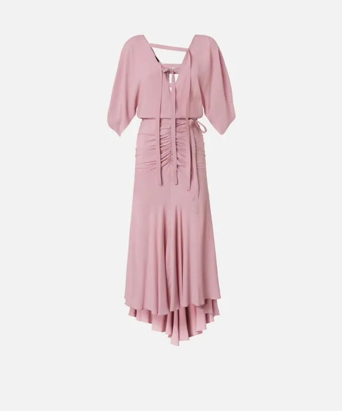 Women Dresses Pinko Long Silkblend Crepe Dress Pinkpolignac Women Dresses Pinko Long Silkblend Crepe Dress Pinkpolignac