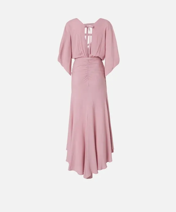 Women Dresses Pinko Long Silkblend Crepe Dress Pinkpolignac Women Dresses Pinko Long Silkblend Crepe Dress Pinkpolignac