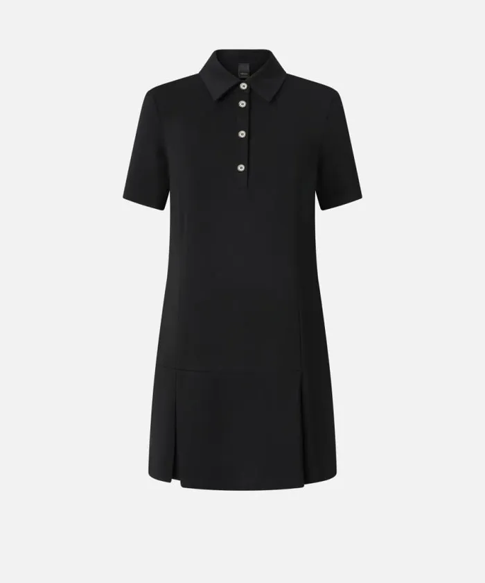 Women Dresses Pinko Technical Cady Polo Dress Limo Black