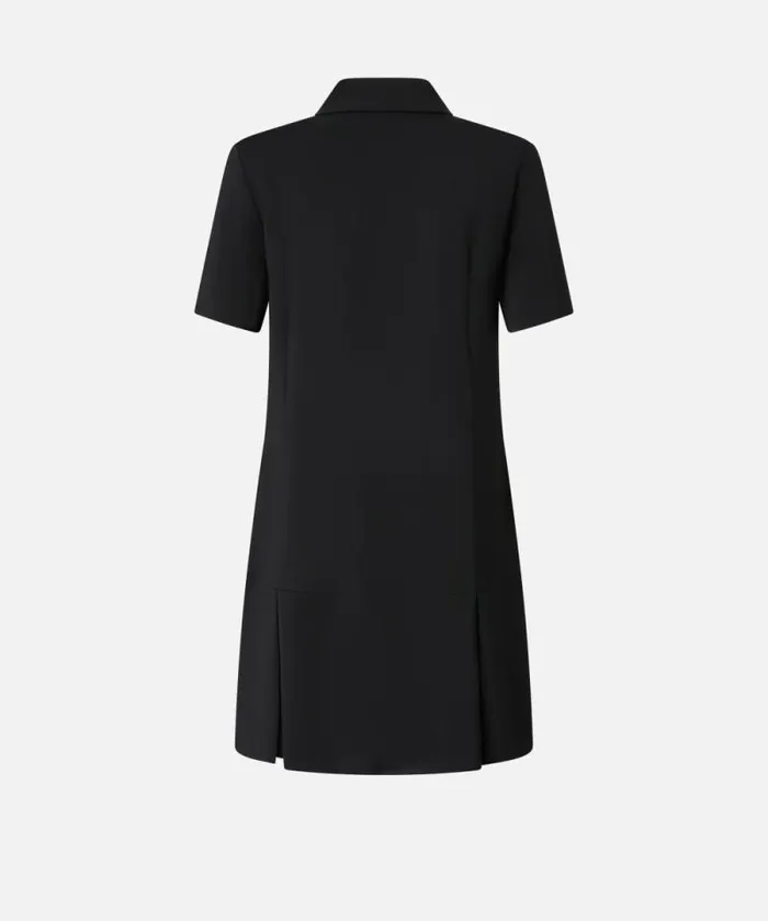 Women Dresses Pinko Technical Cady Polo Dress Limo Black Women Dresses Pinko Technical Cady Polo Dress Limo Black