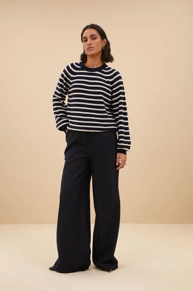 Women Duccio Stripe Pullover Midnight Bybar Pullovers Women Duccio Stripe Pullover Midnight Bybar Pullovers