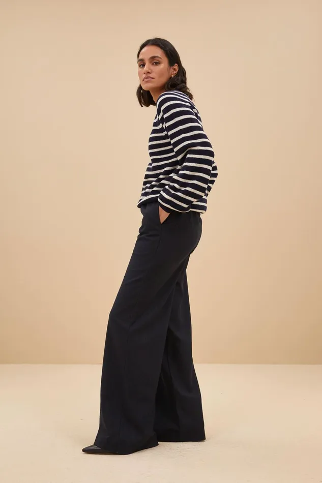 Women Duccio Stripe Pullover Midnight Bybar Pullovers Women Duccio Stripe Pullover Midnight Bybar Pullovers
