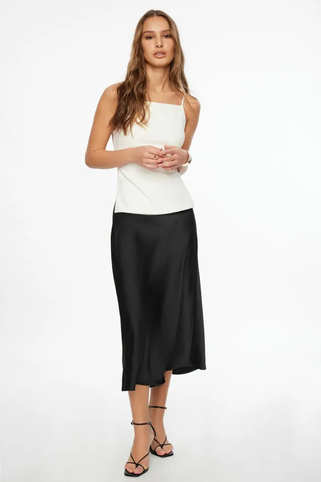 Women Dynamite Blouses and Tops Open Back Apron Top Beige