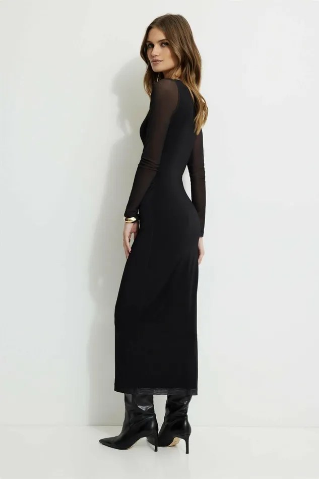 Women Dynamite Dresses and Jumpsuits Serene Mesh Maxi Dress Red