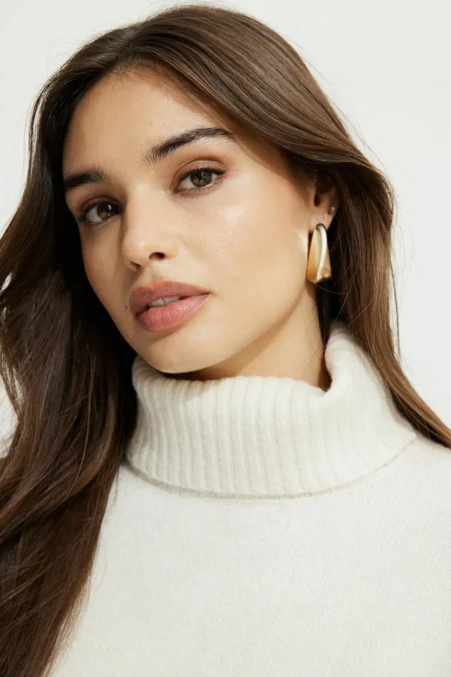 Women Dynamite Earrings Folded Teardrop Earrings Yellow