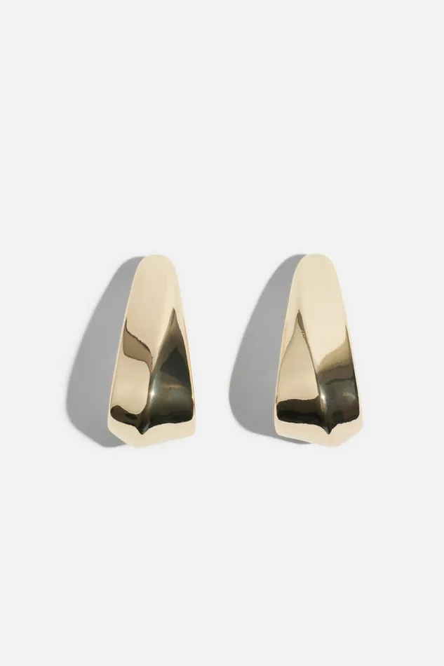 Women Dynamite Earrings Folded Teardrop Earrings Yellow
