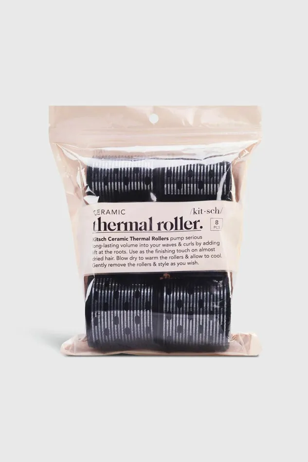 Women Dynamite Hair Accessories KITSCH Ceramic Hair Roller 8pc Variety Pack BLACK