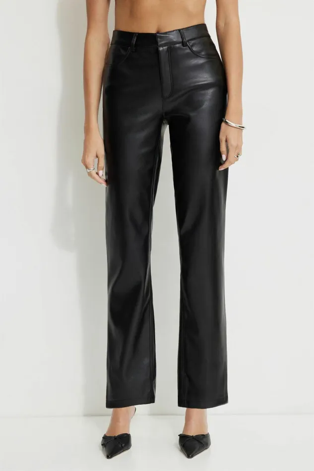 Women Dynamite Pants Justina Faux Leather Pants Black
