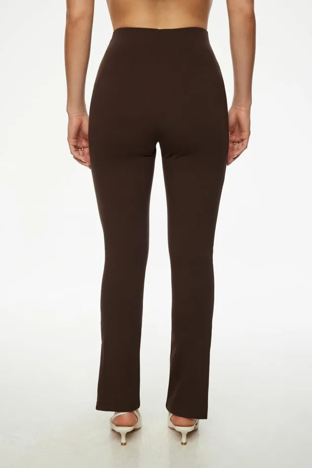 Women Dynamite Pants Slim Zip Hem Pants Brown