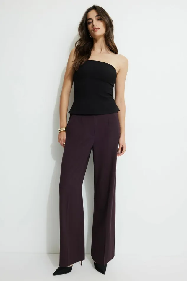 Women Dynamite Pants Yasmin Straight Leg Pants BURGUNDY
