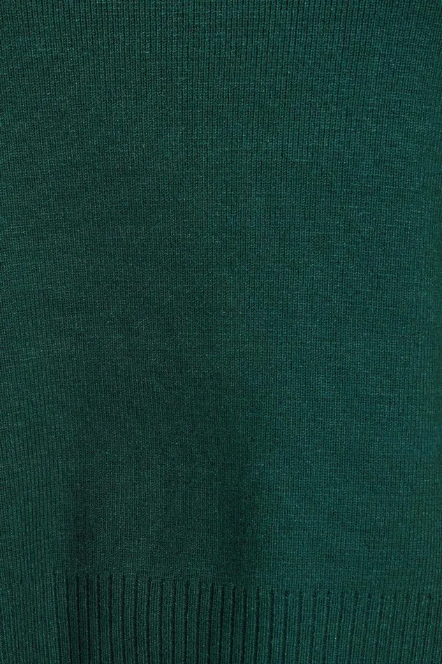 Women Dynamite Tops Cropped Turtleneck Sweater Green
